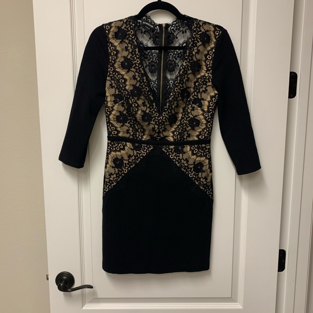 Sexy Tight Bebe Lace Mini Dress